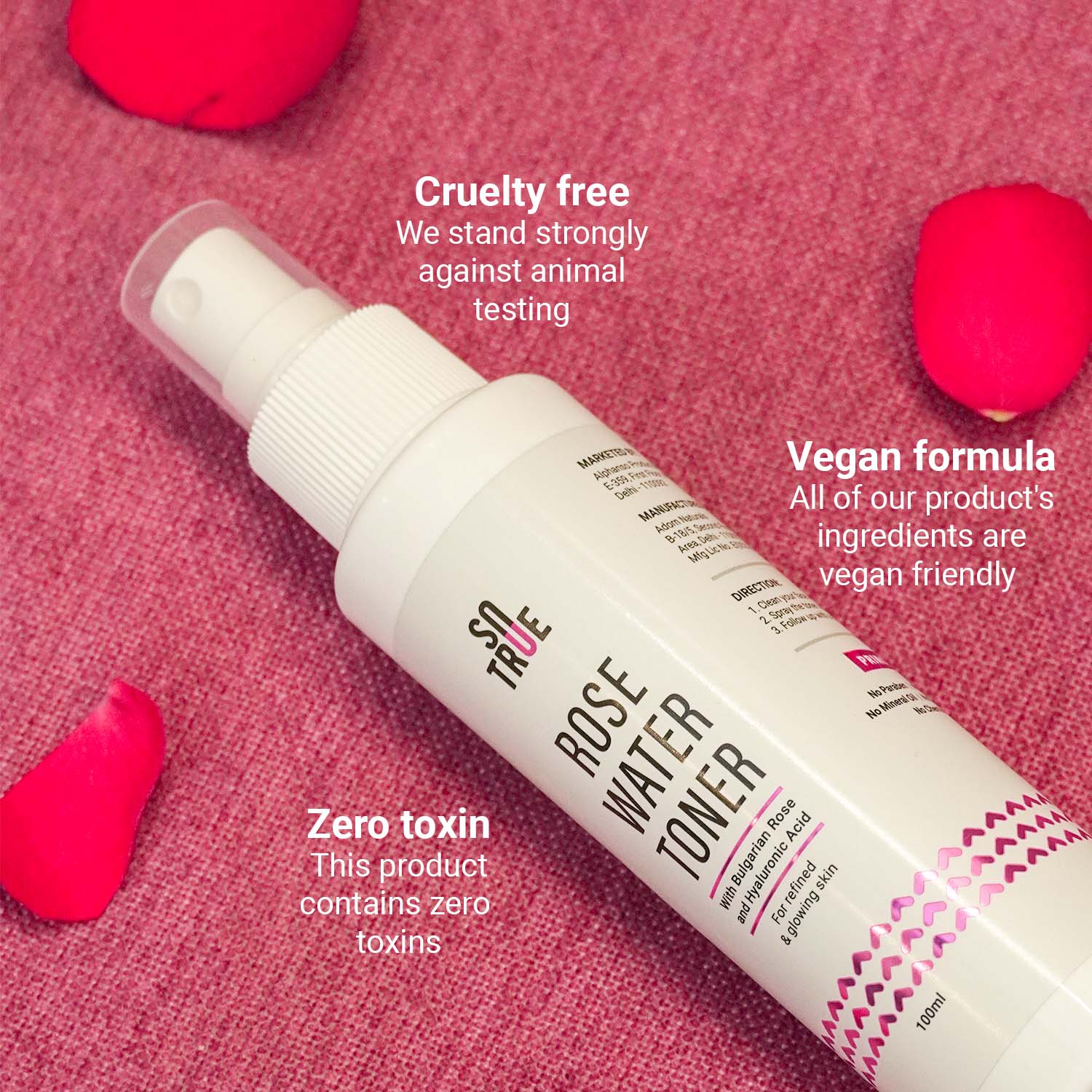 Rose Water Spray with Bulgarian Rose & Hyaluronic Acid 100ml - Image 5