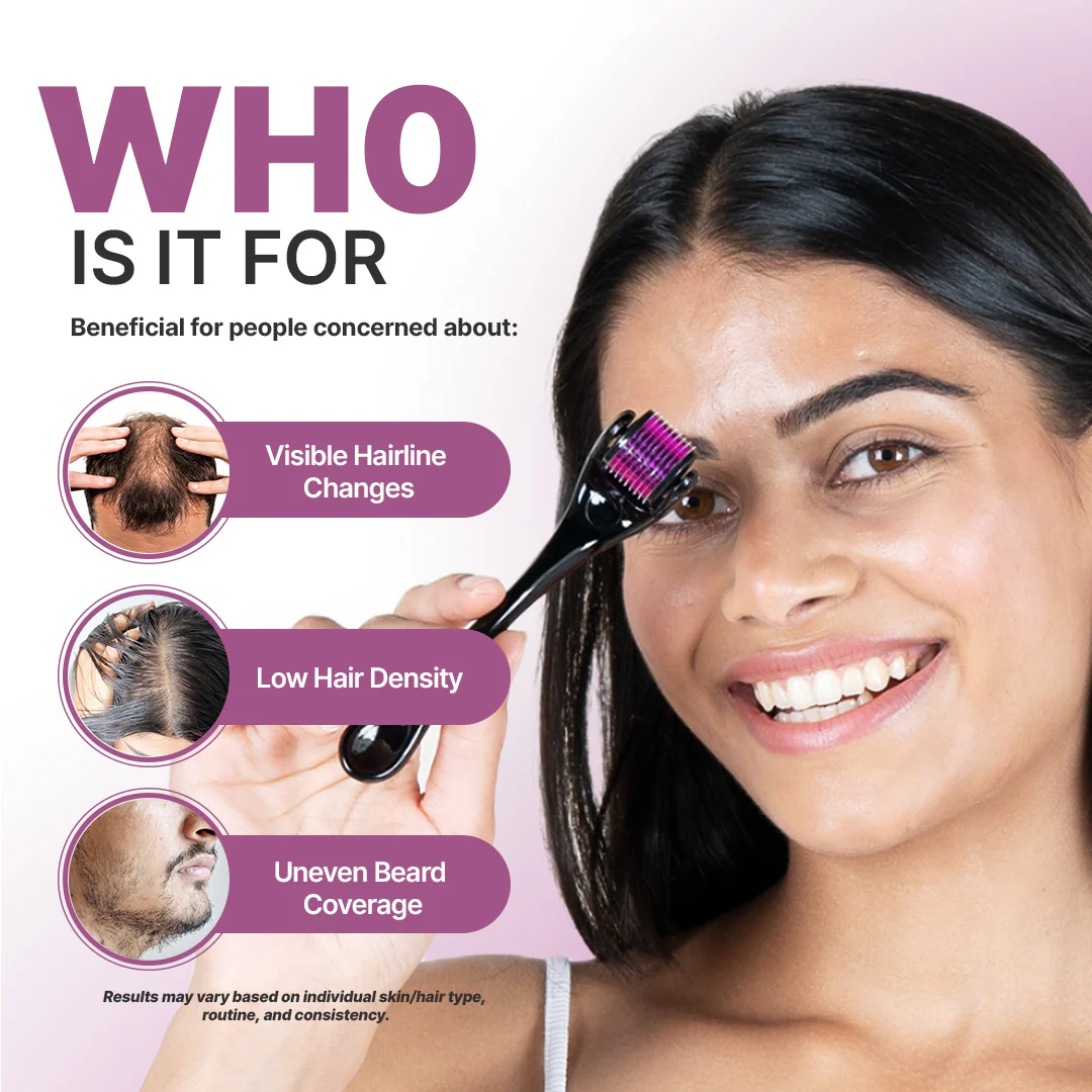 Derma Roller (0.5mm) with Sanitizer | For Hair & Skin - Image 3