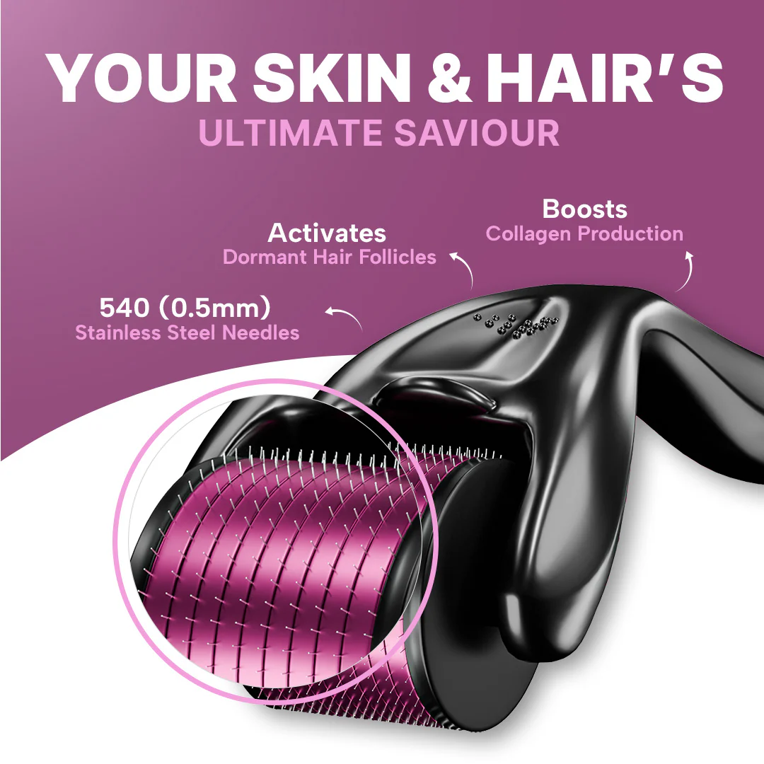 Derma Roller (0.5mm) with Sanitizer | For Hair & Skin - Image 5