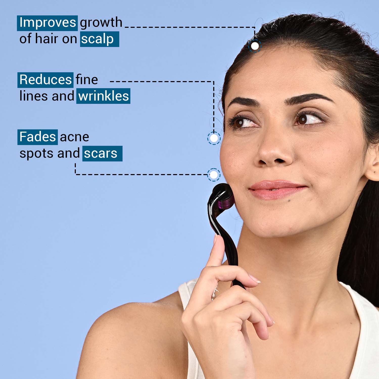 Derma Roller 1mm with Sanitizer | For Hair and Skin - Image 5