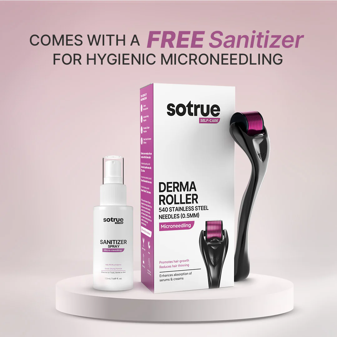 Derma Roller (0.5mm) with Sanitizer | For Hair & Skin - Image 8