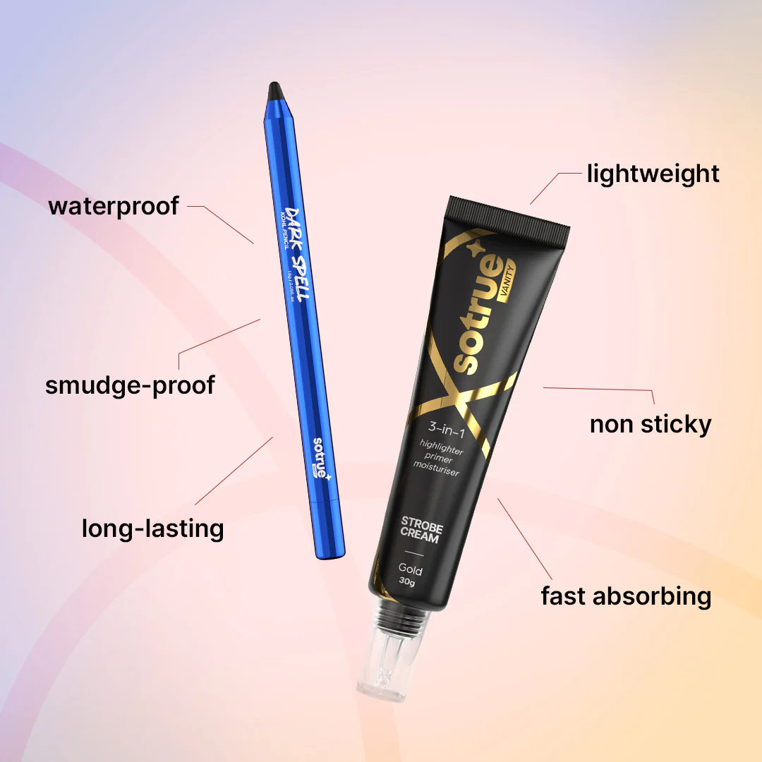 Glow & Define Combo | Strobe Cream & Kohl Pencil | Gold - Image 5