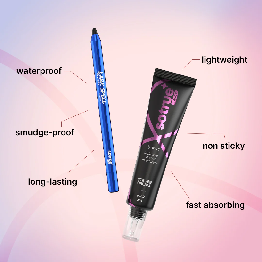 Glow & Define Combo | Strobe Cream & Kohl Pencil | Pink - Image 5