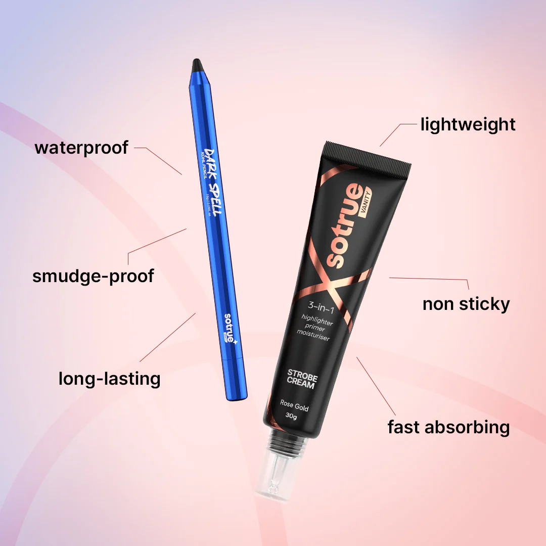 Glow & Define Combo | Strobe Cream & Kohl Pencil | Rose Gold - Image 5