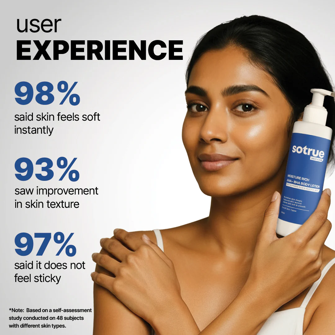 Moisture Rich AHA-BHA Body Lotion | For All Skin Types | 190ml - Image 3