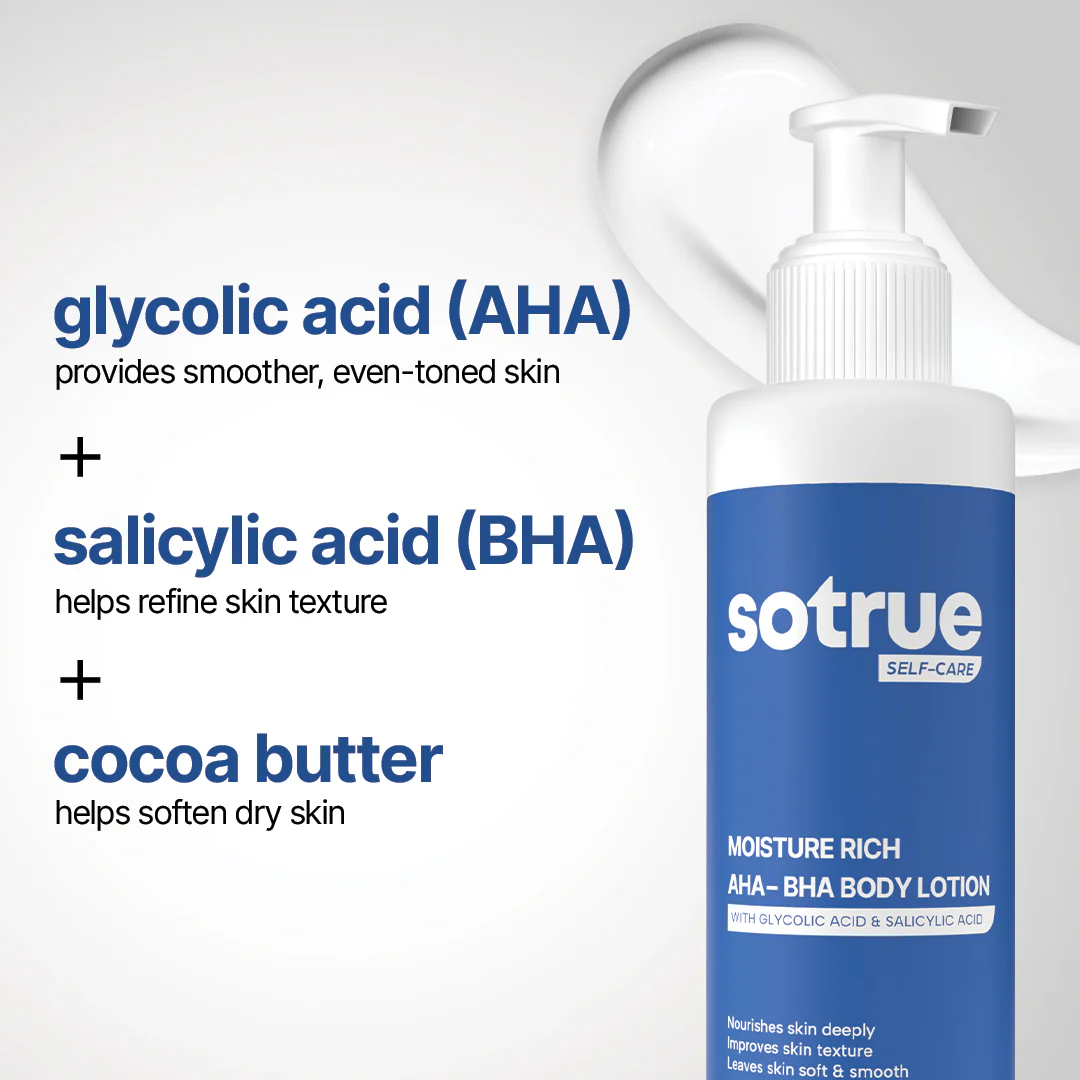 Moisture Rich AHA-BHA Body Lotion | For All Skin Types | 190ml - Image 5