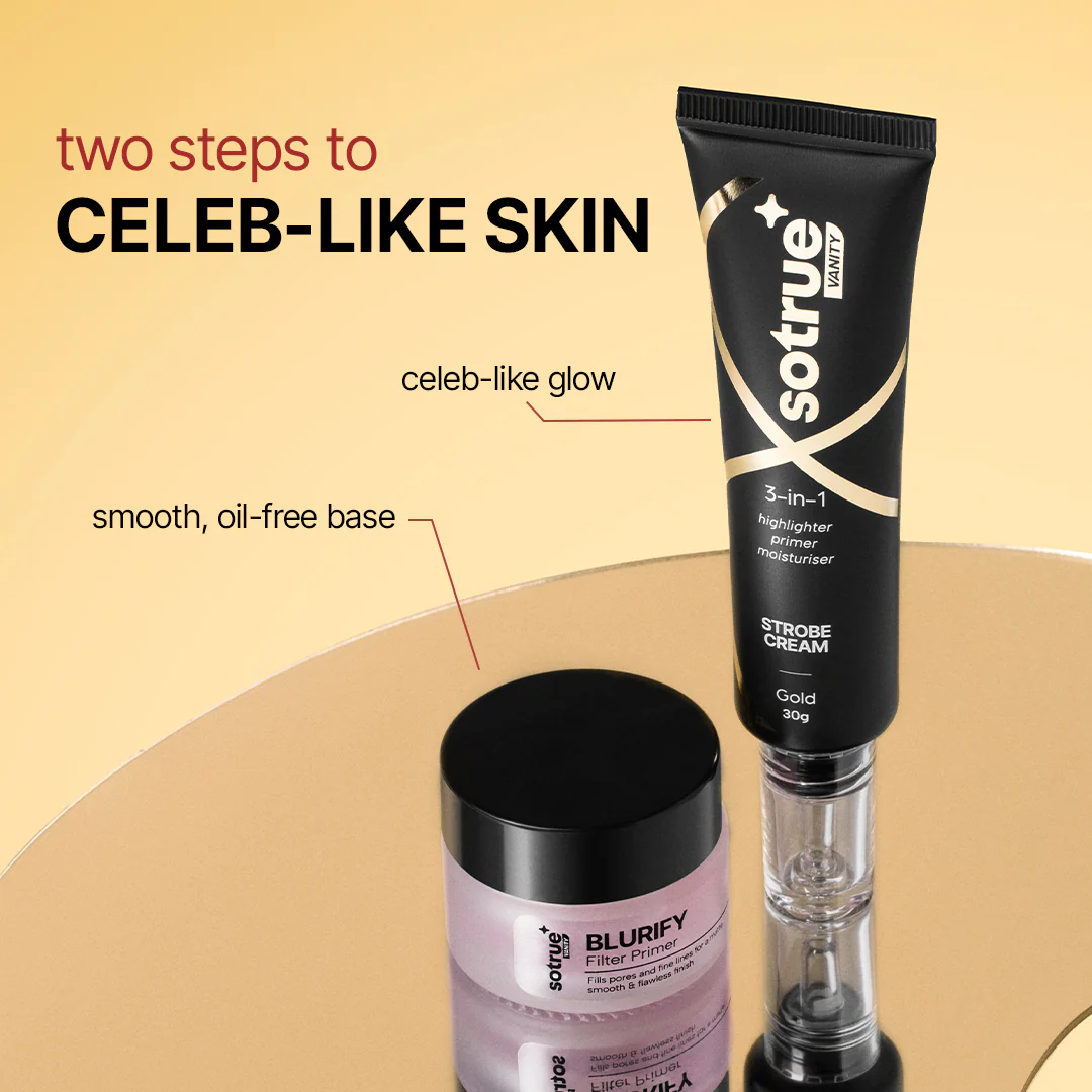 Prep & Glow Combo | Primer + Strobe Cream (Gold) - Image 3