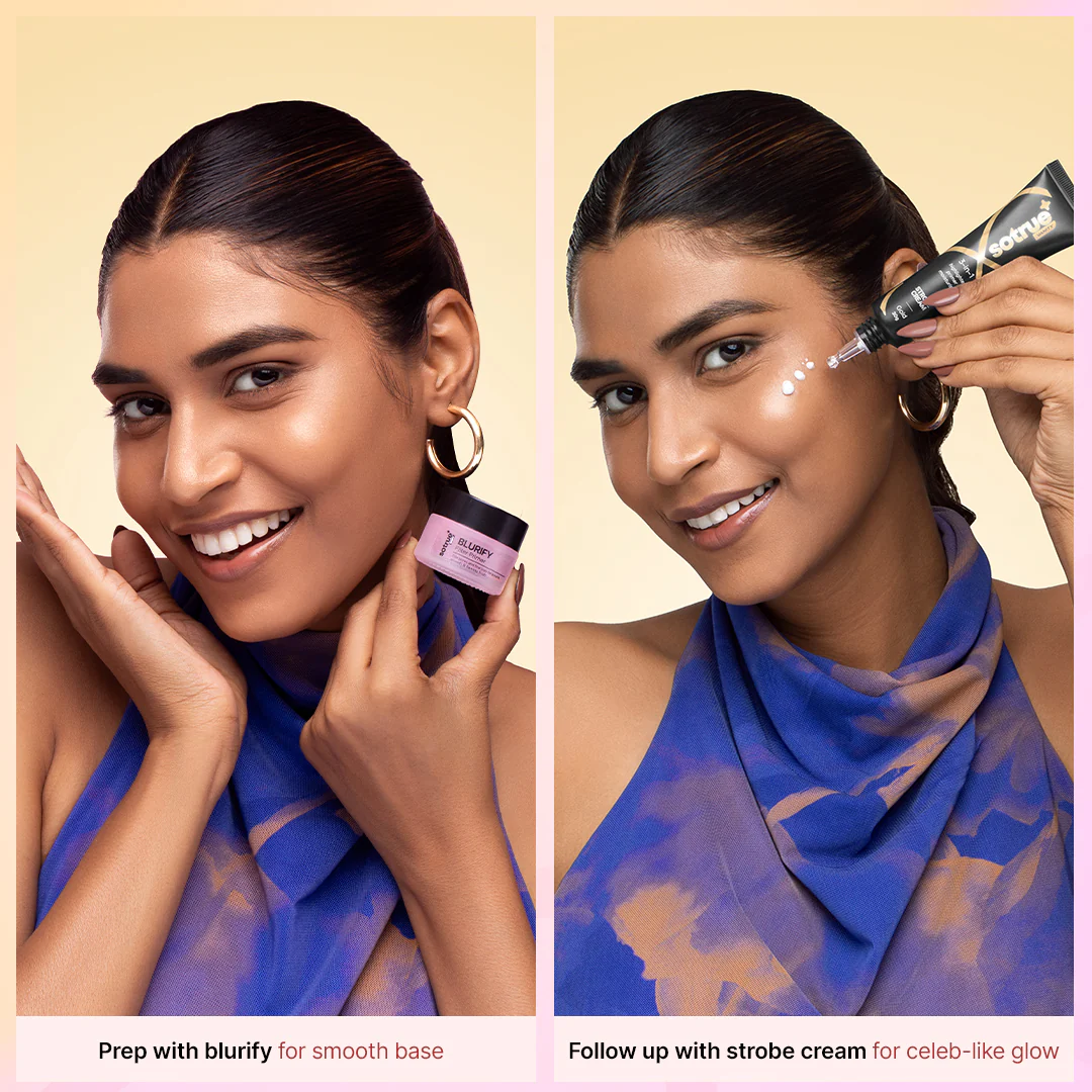 Prep & Glow Combo | Primer + Strobe Cream (Gold) - Image 5