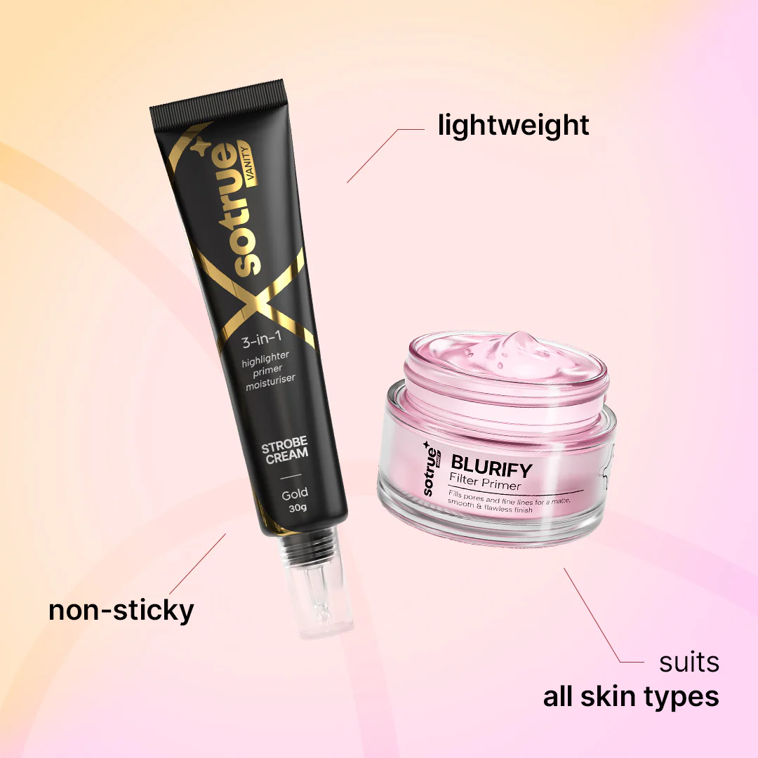 Prep & Glow Combo | Primer + Strobe Cream (Gold) - Image 6