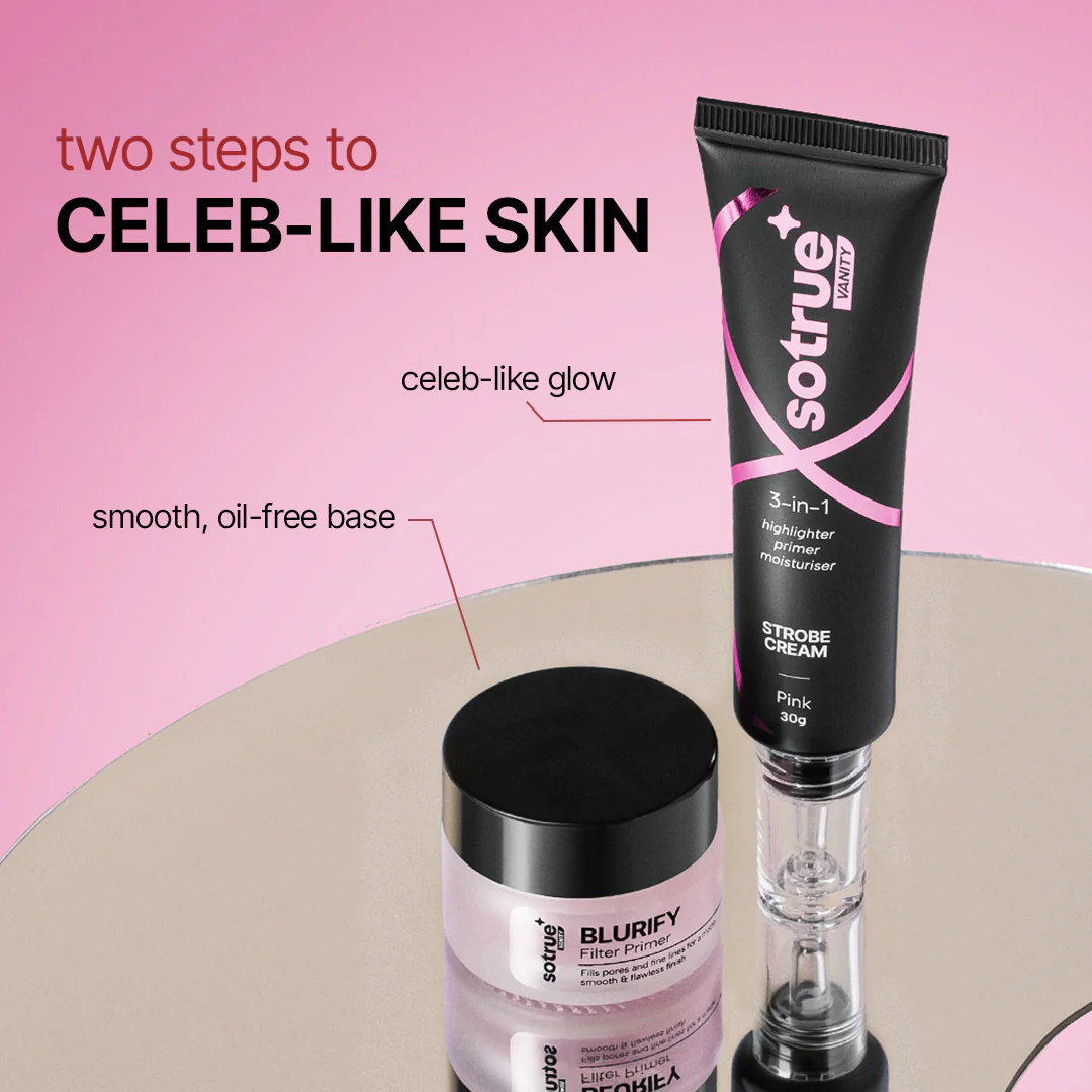 Prep & Glow Combo | Primer + Strobe Cream (Pink) - Image 6