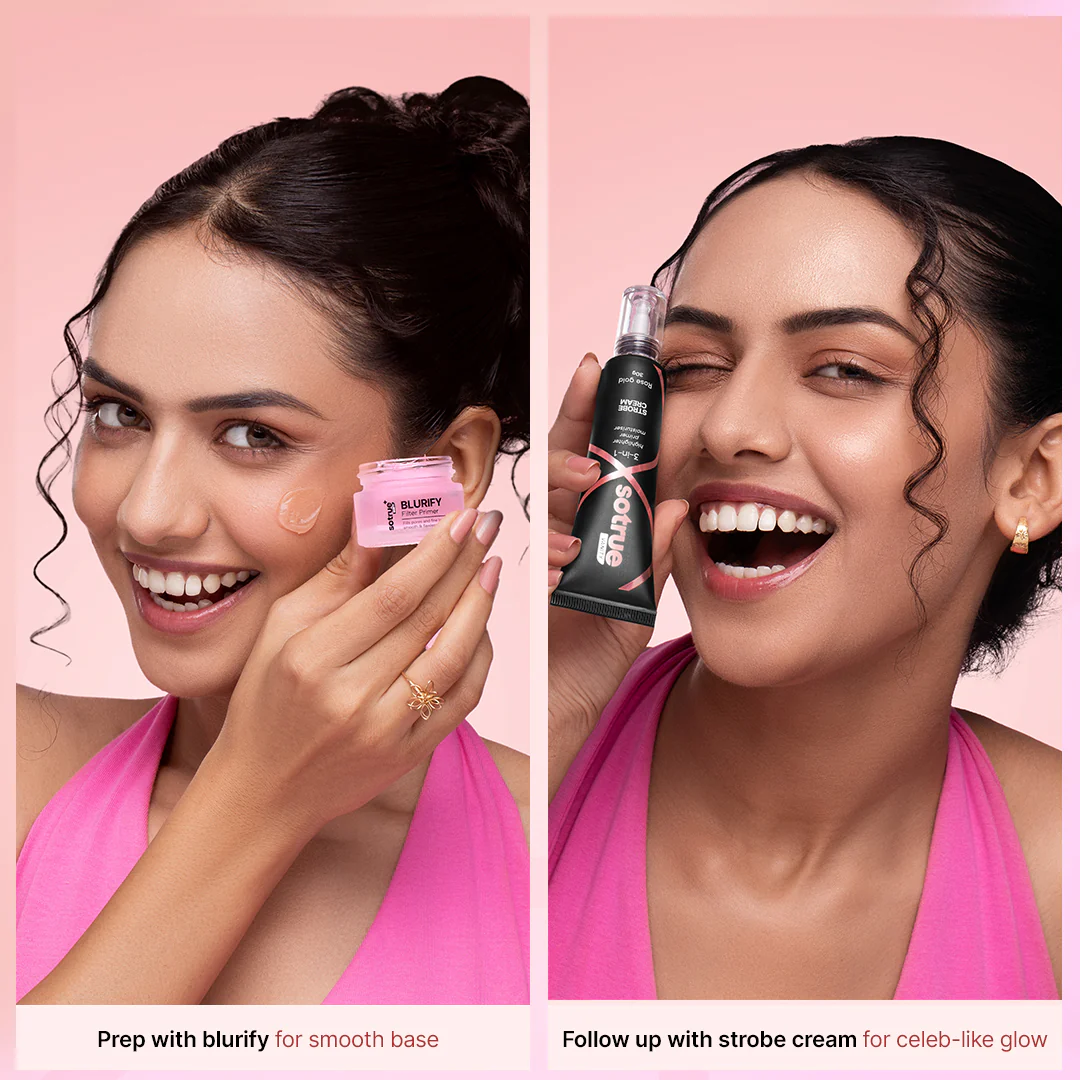Prep & Glow Combo | Primer + Strobe Cream (Rose Gold) - Image 5