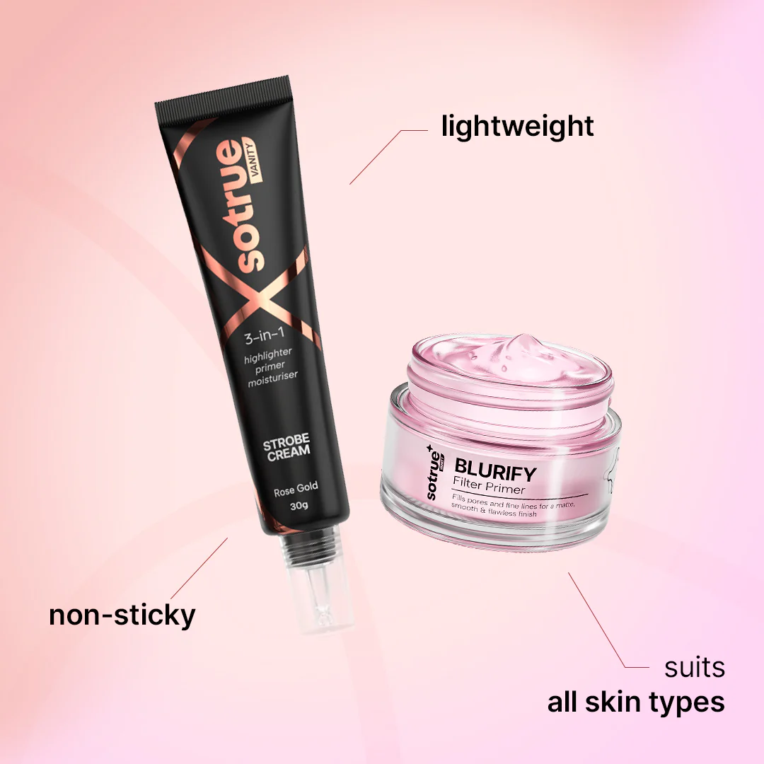 Prep & Glow Combo | Primer + Strobe Cream (Rose Gold) - Image 6