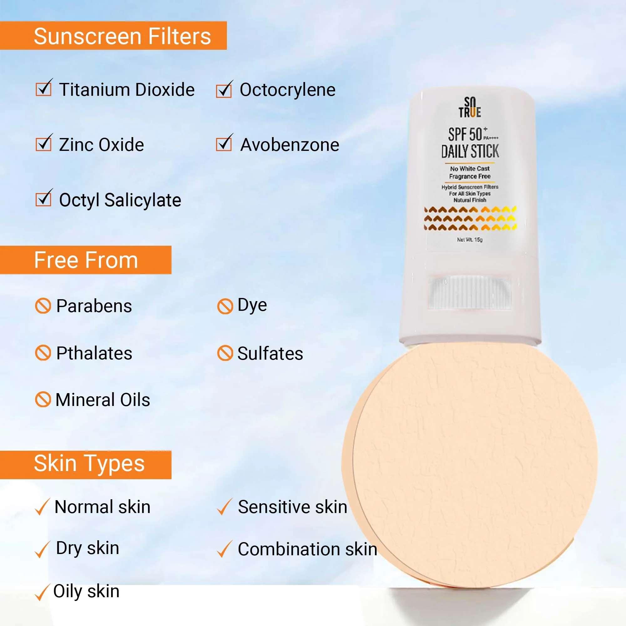 SPF 50+ Daily Sunscreen Stick 15g - Image 5